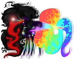 Size: 1600x1280 | Tagged: alicorn, alicorn oc, artist:cybiline, derpibooru import, magic, neon pony, oc, oc:princess neon boom, original species, rainbow tail, safe, simple background, solo, telekinesis, transparent background, unofficial characters only