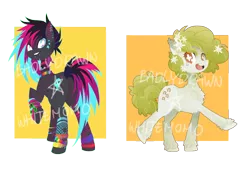 Size: 700x495 | Tagged: artist:starrypon, derpibooru import, duo, oc, safe, scene kid, simple background, transparent background