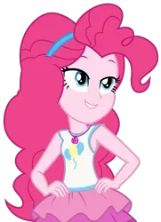 Size: 2041x2822 | Tagged: safe, artist:sketchmcreations, derpibooru import, pinkie pie, constructive criticism, equestria girls, equestria girls series, constructive criticism: pinkie pie, geode of sugar bombs, hand on hip, simple background, smiling, solo, transparent background, vector