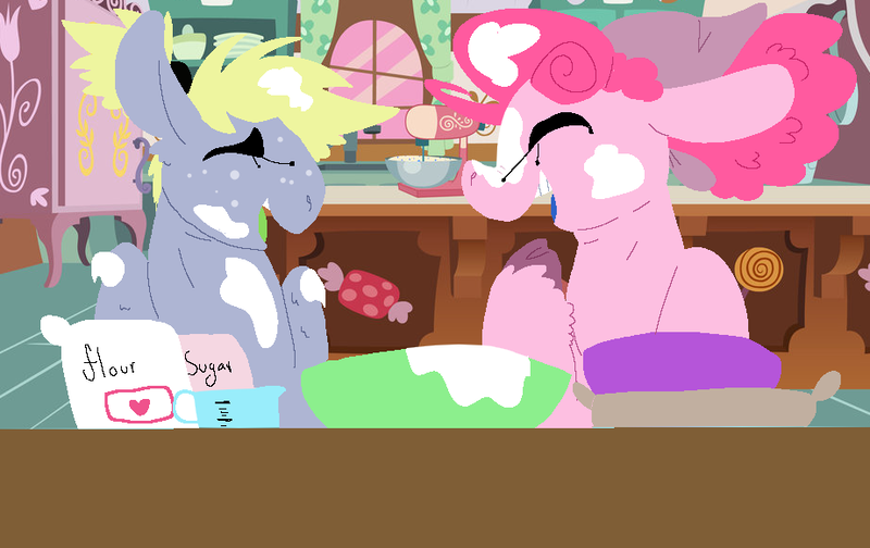 Size: 922x581 | Tagged: artist:goatpaste, derpibooru import, derpy hooves, derpypie, female, lesbian, pinkie pie, safe, shipping