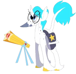 Size: 720x703 | Tagged: artist:goatpaste, derpibooru import, magical gay spawn, oc, oc:hubble, offspring, parent:orion, parents:skyrion, parent:twilight sky, saddle bag, safe, simple background, solo, transparent background, unshorn fetlocks