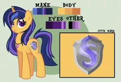 Size: 1405x953 | Tagged: safe, artist:marielle5breda, derpibooru import, oc, oc:galaxy nova, pony, unicorn, female, mare, offspring, parent:flash sentry, parent:twilight sparkle, parents:flashlight, reference sheet, solo