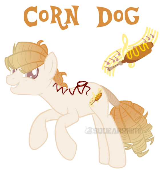 Size: 1024x1076 | Tagged: safe, artist:squeakshimi, derpibooru import, oc, oc:corn dog, earth pony, pony, magical gay spawn, male, parent:big macintosh, parent:cheese sandwich, parents:mac n cheese, simple background, solo, stallion, transparent background