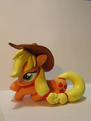 Size: 1024x1365 | Tagged: safe, artist:earthenpony, derpibooru import, applejack, pony, craft, irl, photo, prone, sculpture, solo, traditional art