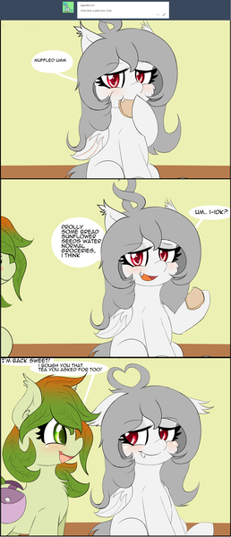 Size: 1952x4545 | Tagged: safe, artist:freefraq, derpibooru import, oc, oc:flower, oc:lai chi, bat pony, bat pony oc, cute, female, shipping