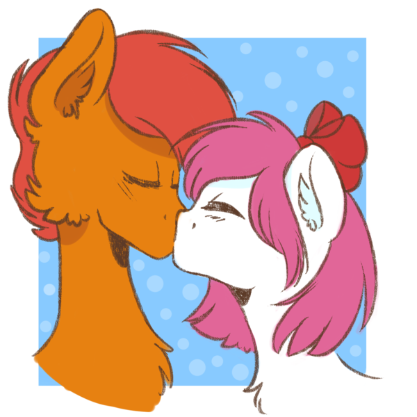 Size: 1200x1200 | Tagged: artist:littlesweetooctopus, cute, derpibooru import, frecky, kissing, oc, oc:freya, oc:lucky, safe