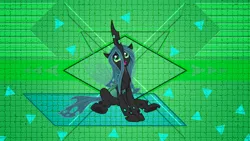 Size: 2560x1440 | Tagged: artist:kp-shadowsquirrel, artist:laszlvfx, artist:spier17, changeling, cute, cutealis, derpibooru import, edit, female, queen chrysalis, safe, solo, wallpaper, wallpaper edit