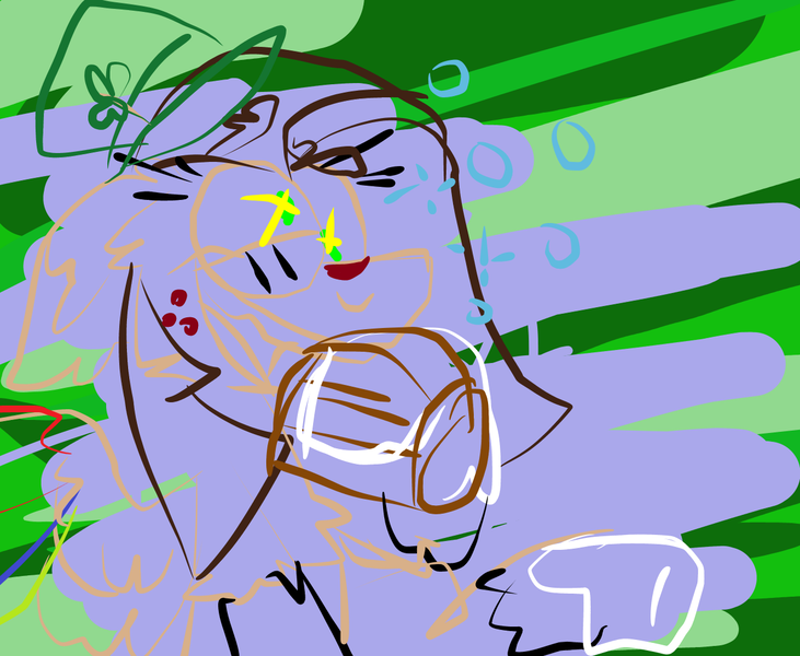 Size: 1280x1050 | Tagged: safe, artist:latiapainting, derpibooru import, oc, oc:painting cincel, cider, colored, crazy face, drink, drugged, drugs, faic, female, holiday, mare, quality, radioactive, saint patrick's day, smiley face, solo