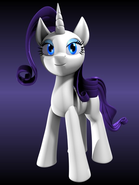 Size: 1500x2000 | Tagged: safe, artist:argos90, derpibooru import, rarity, pony, unicorn, 3d, female, mare, model, original art, render, solo