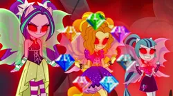 Size: 640x357 | Tagged: safe, derpibooru import, edit, edited screencap, screencap, adagio dazzle, aria blaze, sonata dusk, equestria girls, rainbow rocks, chaos emerald, crossover, meme, sonic the hedgehog (series), the dazzlings, you mean the chaos emeralds