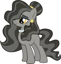 Size: 2785x2914 | Tagged: safe, artist:duskthebatpack, derpibooru import, oc, oc:beauty mark, earth pony, pony, blank flank, ear piercing, earring, female, jewelry, long hair, mare, milf, necklace, pearl necklace, piercing, simple background, solo, transparent background, vector