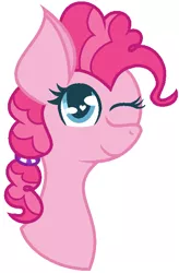 Size: 462x703 | Tagged: safe, artist:joystick12, derpibooru import, pinkie pie, alternate hairstyle, bust, heart eyes, one eye closed, portrait, simple background, solo, white background, wingding eyes, wink