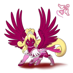 Size: 1200x1202 | Tagged: safe, artist:kourabiedes, derpibooru import, ponified, pegasus, pony, cure heart, glitter force doki doki, pretty cure, simple background, solo, transparent background