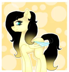 Size: 435x452 | Tagged: safe, artist:bluemoonbluepony, derpibooru import, oc, oc:happy bee, pegasus, pony, female, mare, solo, two toned wings