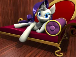 Size: 2000x1500 | Tagged: safe, artist:argos90, derpibooru import, rarity, pony, unicorn, 3d, bedroom eyes, couch, female, looking at you, mare, room