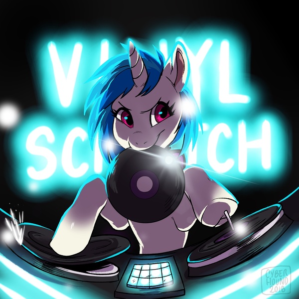 Size: 1500x1500 | Tagged: safe, artist:xiiiprojectwingsxiii, derpibooru import, vinyl scratch, solo