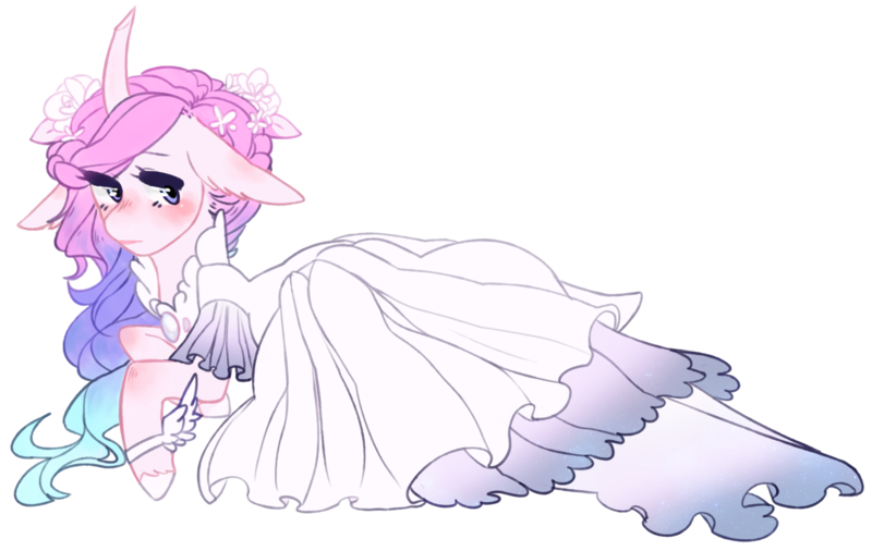 Size: 2145x1357 | Tagged: safe, artist:affurro, derpibooru import, oc, unofficial characters only, pony, unicorn, clothes, curved horn, dress, simple background, solo, transparent background