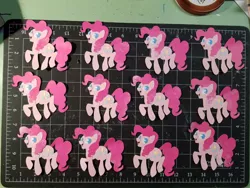 Size: 1280x960 | Tagged: safe, artist:sparkynekomi, derpibooru import, pinkie pie, earth pony, pony, craft, happy, multeity, papercraft, smiling, solo, too much pink energy is dangerous, traditional art