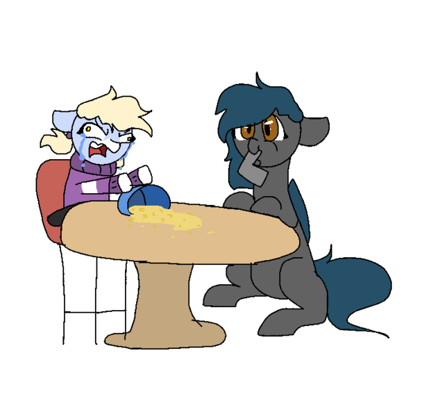 Size: 750x710 | Tagged: safe, artist:nootaz, derpibooru import, oc, oc:nootaz, oc:speck, bat pony, cheese, crying, food, gun, macaroni, macaroni and cheese, mouth hold, pasta, simple background, transparent background, weapon
