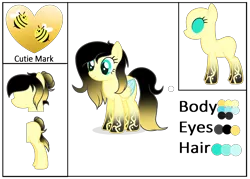 Size: 4380x3140 | Tagged: safe, artist:bluemoonbluepony, derpibooru import, oc, oc:happy bee, unofficial characters only, pegasus, pony, female, high res, mare, reference sheet, simple background, solo, transparent background, two toned wings
