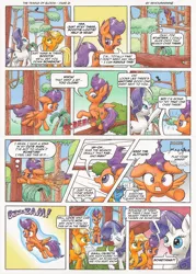 Size: 3490x4880 | Tagged: applejack, artist:xeviousgreenii, cloud, comic, comic:the temple of bloom, derpibooru import, high res, magic, oc, rarity, safe, scootaloo, traditional art, tree