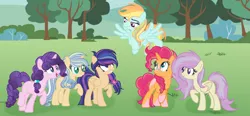 Size: 6289x2929 | Tagged: safe, artist:xxmelody-scribblexx, derpibooru import, oc, unofficial characters only, pegasus, pony, unicorn, female, glasses, mare, offspring, parent:applejack, parent:flash sentry, parent:fluttershy, parent:pinkie pie, parent:rainbow dash, parent:rarity, parent:shining armor, parent:sugar belle, parent:sunburst, parent:twilight sparkle, parent:vinyl scratch, parent:zephyr breeze, parents:flashlight, parents:pinkieburst, parents:shiningjack, parents:sugarity, parents:vinylshy, parents:zephdash