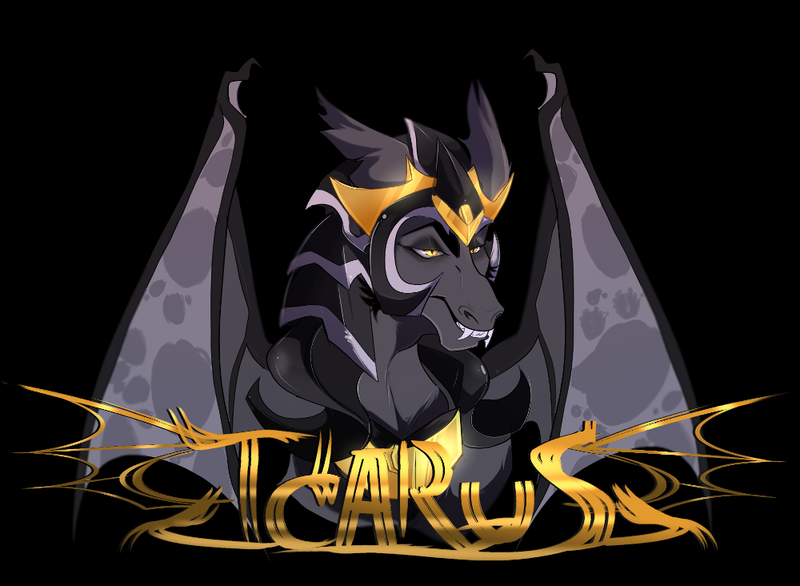 Size: 1000x732 | Tagged: artist:astralbaphomet, bat wings, clean, convention art, derpibooru import, fangs, grin, male, name, name tag, night guard, oc, oc:icarus the lunar guard, royal guard, safe, smiling, solo, stallion, unofficial characters only