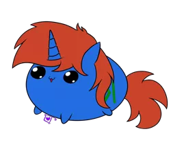 Size: 2300x2000 | Tagged: safe, artist:lullabytrace, derpibooru import, oc, oc:cyberpon3, unofficial characters only, pony, unicorn, :3, blob, blob ponies, blob pony, chubbie, cute, male, simple background, solo, stallion, transparent background