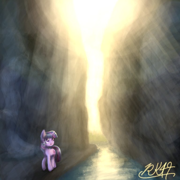 Size: 768x768 | Tagged: safe, artist:phoenixrk49, derpibooru import, twilight sparkle, pony, unicorn, female, mare, river, solo