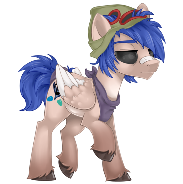 Size: 800x803 | Tagged: safe, artist:mlpdarksparx, derpibooru import, oc, unofficial characters only, pegasus, pony, bandaid, clothes, male, raffle prize, raised hoof, simple background, solo, transparent background, unshorn fetlocks