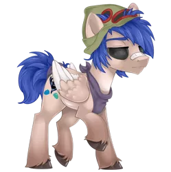 Size: 800x803 | Tagged: safe, artist:mlpdarksparx, derpibooru import, oc, unofficial characters only, pegasus, pony, bandaid, clothes, male, raffle prize, raised hoof, simple background, solo, transparent background, unshorn fetlocks