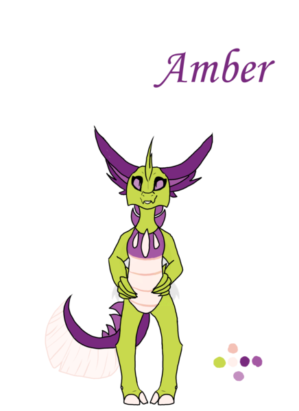 Size: 1700x2338 | Tagged: artist:thebigearredbat, darkverse, derpibooru import, hybrid, interspecies offspring, magical gay spawn, oc, oc:amber, offspring, parent:spike, parents:thoraxspike, parent:thorax, safe, simple background, solo, transparent background, unofficial characters only