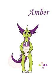 Size: 1700x2338 | Tagged: artist:thebigearredbat, darkverse, derpibooru import, hybrid, interspecies offspring, magical gay spawn, oc, oc:amber, offspring, parent:spike, parents:thoraxspike, parent:thorax, safe, simple background, solo, transparent background, unofficial characters only