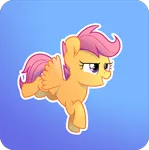 Size: 500x502 | Tagged: safe, artist:atomic8497, derpibooru import, scootaloo, pony, gradient background, solo