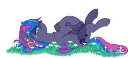 Size: 2529x1157 | Tagged: safe, artist:xwhitedreamsx, derpibooru import, oc, oc:madeline, bat pony, bat pony oc, flower, grass, simple background, solo, transparent background