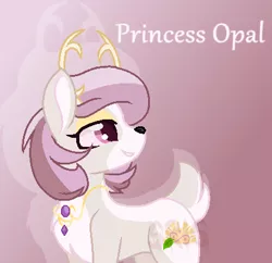 Size: 428x414 | Tagged: artist:superrosey16, deer pony, derpibooru import, female, hybrid, interspecies offspring, oc, oc:princess opal, offspring, original species, parent:blackthorn, parent:princess celestia, safe, solo, unofficial characters only