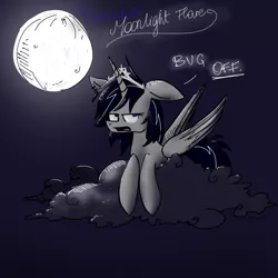 Size: 1000x1000 | Tagged: alicorn, alicorn oc, artist:moonlightfl, cloud, derpibooru import, moon, night, oc, oc:moonlight flare, safe, solo, unofficial characters only