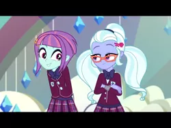 Size: 2048x1536 | Tagged: safe, derpibooru import, screencap, sugarcoat, sunny flare, dance magic, equestria girls, spoiler:eqg specials, adoraflare, clothes, crystal prep academy uniform, cute, school uniform