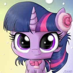 Size: 2000x2000 | Tagged: safe, artist:phoenixrk49, derpibooru import, twilight sparkle, pony, unicorn, clothes, cute, earmuffs, female, looking at you, mare, scarf, smiling, solo, twiabetes