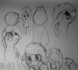 Size: 1024x924 | Tagged: safe, artist:mrhalo755, artist:the_commandant, derpibooru import, oc, oc:sangria sword, oc:sangriasword, human, unicorn, crying, female, hand, mare, monochrome, sketch, sketch dump, traditional art