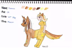 Size: 1024x682 | Tagged: safe, artist:krestenawolfshadow, derpibooru import, oc, unofficial characters only, cat, humalos, human, unicorn, barely pony related, non-mlp oc, traditional art, watermark