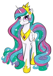 Size: 2100x3000 | Tagged: safe, artist:andypriceart, artist:brunursus, derpibooru import, princess celestia, alicorn, pony, female, jewelry, long mane, looking at you, mare, regalia, simple background, smiling, solo, transparent background, vector