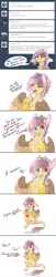 Size: 1060x5190 | Tagged: safe, artist:kerydarling, derpibooru import, oc, oc:ellen, unofficial characters only, hybrid, ask, comic, cyrillic, interspecies offspring, offscreen character, offspring, parent:discord, parent:fluttershy, parents:discoshy, russian, solo, tumblr