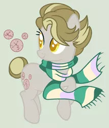 Size: 1440x1680 | Tagged: safe, artist:starfalldawn, derpibooru import, oc, oc:timey wimey, earth pony, pony, clothes, female, mare, offspring, parent:derpy hooves, parent:doctor whooves, parents:doctorderpy, scarf, solo