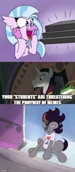 Size: 331x759 | Tagged: safe, artist:lockheart, artist:pikapetey, derpibooru import, edit, edited screencap, screencap, chancellor neighsay, king sombra, silverstream, classical hippogriff, hippogriff, pony, unicorn, school daze, crossing the memes, cute, diastreamies, female, king sombra does love stairs, male, meme, ponies the anthology v, sombradorable, speciesism, stairs, stallion, that hippogriff sure does love stairs, that pony sure does love stairs
