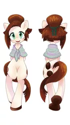 Size: 674x1199 | Tagged: safe, artist:bbtasu, derpibooru import, oc, oc:nel drip, unofficial characters only, earth pony, semi-anthro, cute, female, looking at you, mare, simple background, solo, standing
