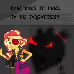 Size: 362x363 | Tagged: semi-grimdark, derpibooru import, edit, sunset shimmer, equestria girls, equestria girls series, forgotten friendship, abuse, abuse edit, bad piggies, black eye, blood, darkness, downvote bait, obligatory pony, pain, shadow king pig, shimmerbuse