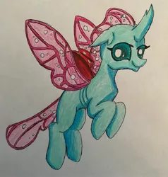 Size: 2666x2802 | Tagged: artist:bozzerkazooers, changedling, changeling, derpibooru import, female, high res, insect wings, ocellus, safe, school daze, season 8, solo, traditional art