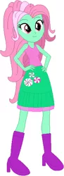 Size: 206x564 | Tagged: safe, artist:durpy, artist:selenaede, artist:user15432, derpibooru import, minty, human, equestria girls, barely eqg related, base used, boots, clothes, cutie mark, cutie mark on clothes, equestria girls style, equestria girls-ified, g3, g3 to equestria girls, g3 to g4, generation leap, high heel boots, image, png, shoes, simple background, skirt, tanktop, white background