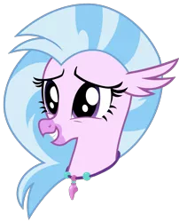 Size: 1501x1859 | Tagged: artist:sonofaskywalker, classical hippogriff, derpibooru import, female, hippogriff, jewelry, necklace, safe, school daze, silverstream, simple background, smiling, solo, transparent background, vector
